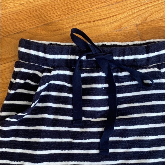 LOFT Blue and White Mini Pencil Skirt with Tie Front - Picture 2 of 3